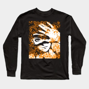 Punk Fashion Style Orange Glowing Girl Long Sleeve T-Shirt